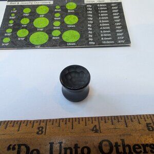 Obsidian Martele Concave Double Flare Ear Plug - 1/2 inch 13mm